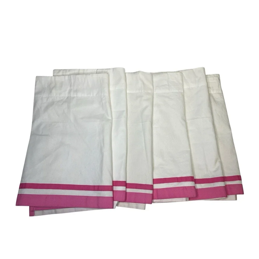Pottery Barn Kids‎ Harper Pink Grosgrain Stripe Window Valance 44 x 18 set of 6